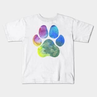Rainbow Paw Print Kids T-Shirt